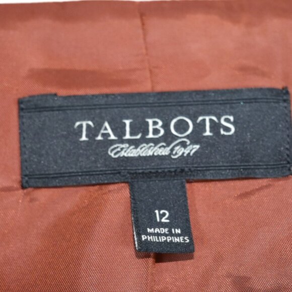 Talbots Cowl Collared Coat in Rust Orange Sz 12 60% Rayon 40% Wool Button Jacket - Picture 10 of 10